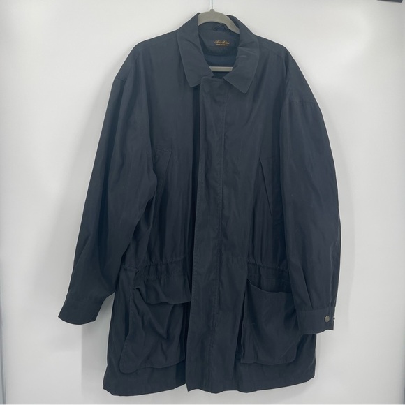 Brooks Brothers Jacket Men's XL Black Longline Long Sleeve Collared Full Zip - Picture 11 of 11